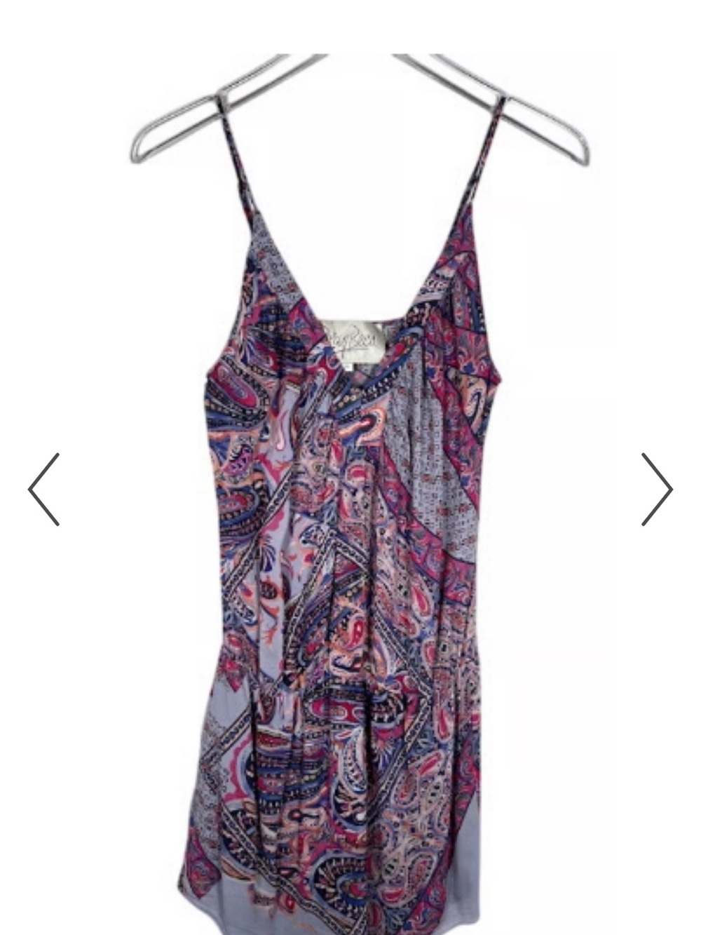 Rory Beca Paisley Silk Spaghetti-Strap Mini Dress in Purple and Pink